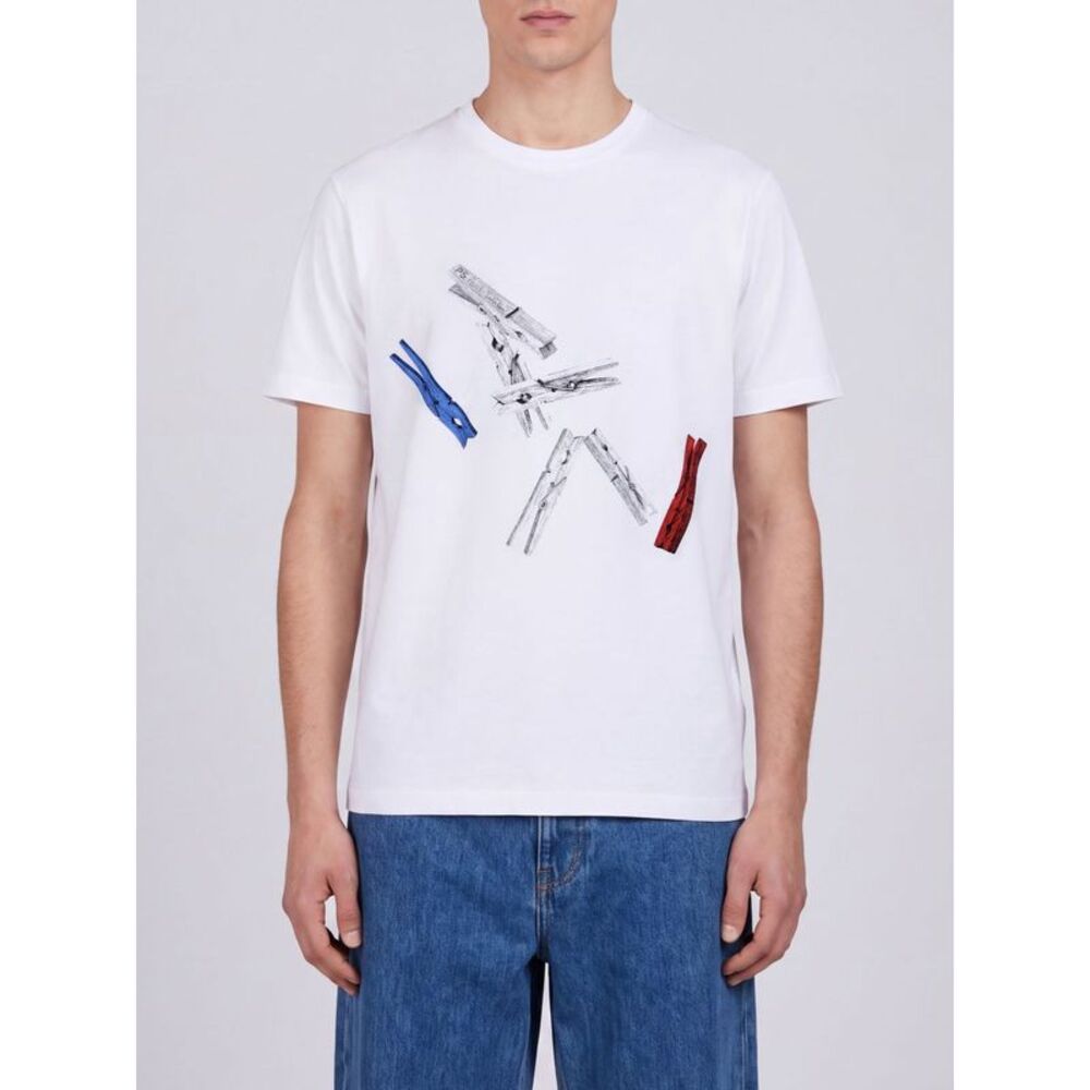 Ps Paul Smith Men Graphic Print Logo Cotton Crew-Neck T-Shirt Ps Paul Smith